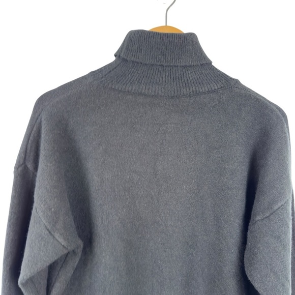 Femme Society Turtleneck Black Sweater Size Medium Minimalist Neutral Roll Neck - Picture 11 of 16
